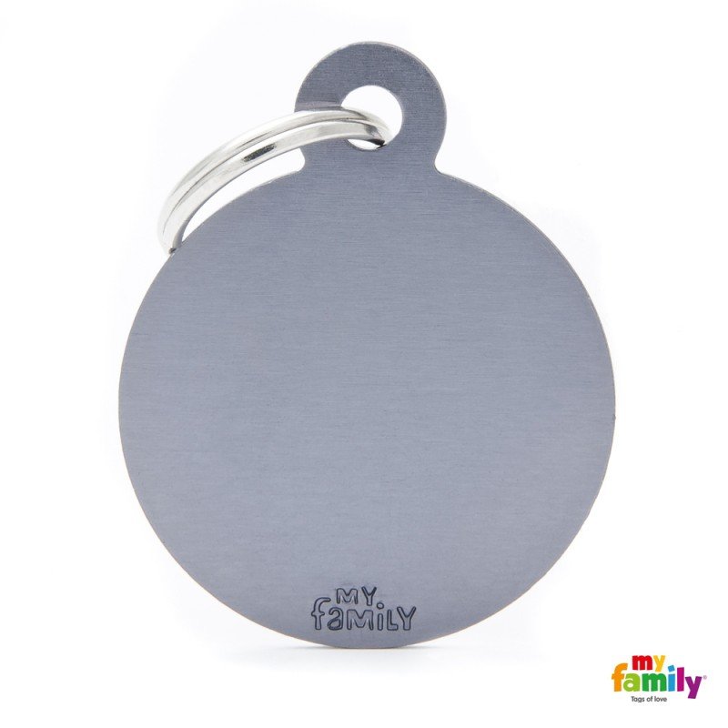 MY FAMILY BASIC GREY ROUND LARGE TAG 4X3CM ΤΑΥΤΟΤΗΤΕΣ MY FAMILY BASIC GREY ROUND LARGE TAG 4X3CM ΤΑΥΤΟΤΗΤΕΣ