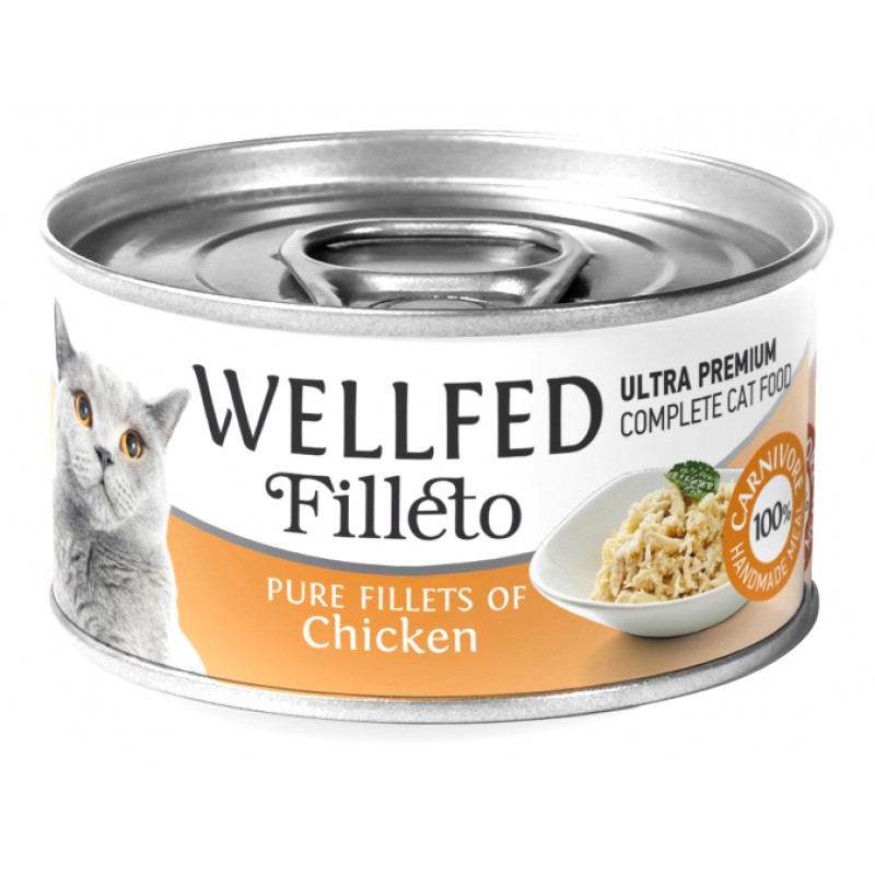 Wellfed Cat Filleto Pure Chicken 70gr (12τμχ) ΥΓΡΗ ΤΡΟΦΗ -  ΚΟΝΣΕΡΒΕΣ ΓΑΤΑΣ