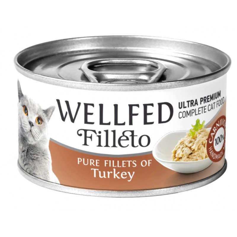 Wellfed Cat Filleto Pure Turkey 70gr (12τμχ) ΥΓΡΗ ΤΡΟΦΗ -  ΚΟΝΣΕΡΒΕΣ ΓΑΤΑΣ