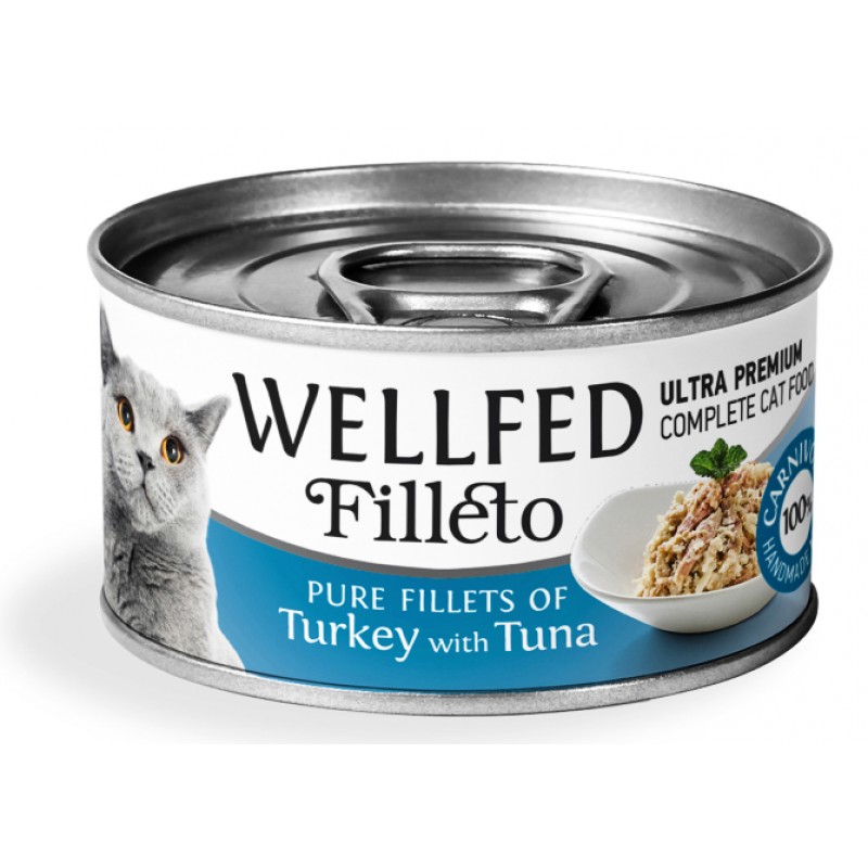Wellfed Cat Filleto Pure Turkey and Tuna 70gr (12τμχ) ΥΓΡΗ ΤΡΟΦΗ -  ΚΟΝΣΕΡΒΕΣ ΓΑΤΑΣ