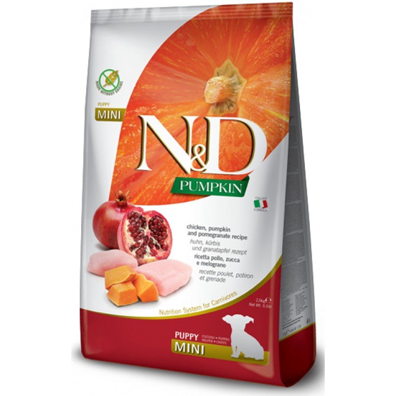 N&D GRAIN FREE PUMPKIN CHICKEN & POMEGRANATE PUPPY MINI 2,5KG ΞΗΡΑ ΤΡΟΦΗ ΣΚΥΛΟΥ N&D GRAIN FREE PUMPKIN CHICKEN & POMEGRANATE PUPPY MINI 2,5KG ΞΗΡΑ ΤΡΟΦΗ ΣΚΥΛΟΥ