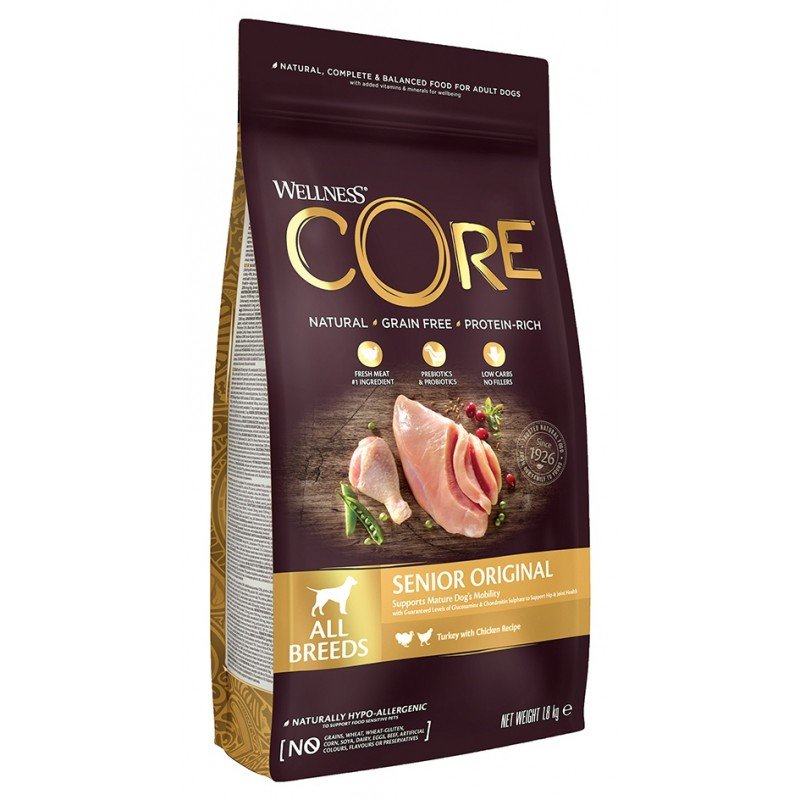 Wellness Core Senior Γαλοπούλα & Κοτόπουλο 1,8kg ΞΗΡΑ ΤΡΟΦΗ ΣΚΥΛΟΥ