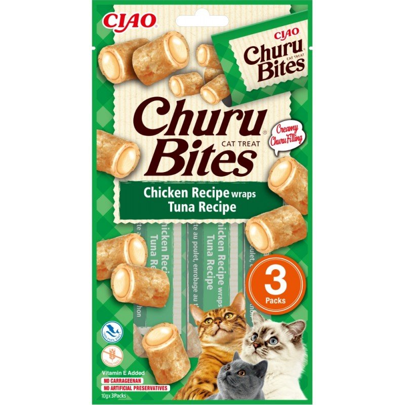 Λιχουδιά Churu Cat Bites Chicken and Tuna 3 x 10gr ΛΙΧΟΥΔΙΕΣ ΓΑΤΑΣ