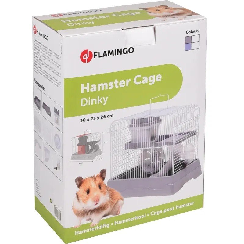 Κλουβί για Χάμστερ Flamingo Hamster Cage Dinky Grey 30x23x26cm ΠΟΥΛΙΑ