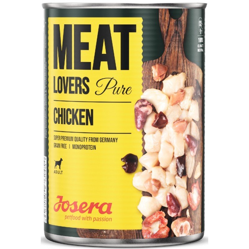 Josera Meat Lovers Pure Chicken Grain Free 6x400gr (3 + 3 Δώρο) ΣΚΥΛΟΙ