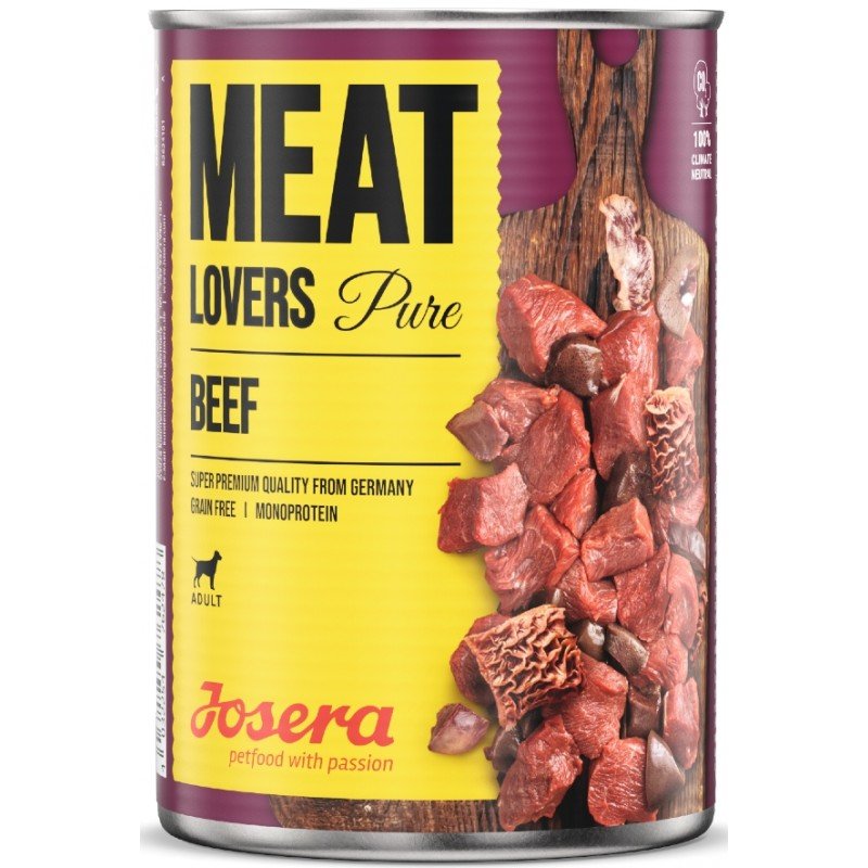 Josera Meat Lovers Pure Beef Grain Free 6x400gr (3 + 3 Δώρο) ΣΚΥΛΟΙ