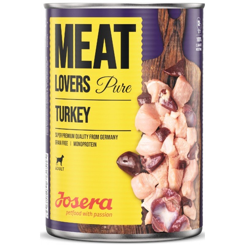 Josera Meat Lovers Pure Turkey Grain Free 6x400gr (3 + 3 Δώρο) ΣΚΥΛΟΙ