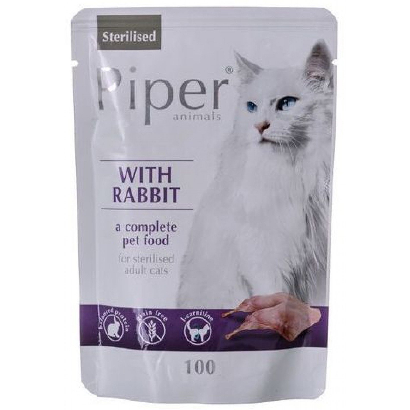 Piper Cat Adult Sterilised Rabbit (κουνέλι) Pouch 100gr