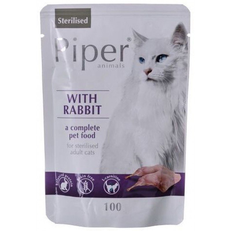 Piper Cat Adult Sterilised Rabbit (κουνέλι) Pouch 100gr ΓΑΤΕΣ