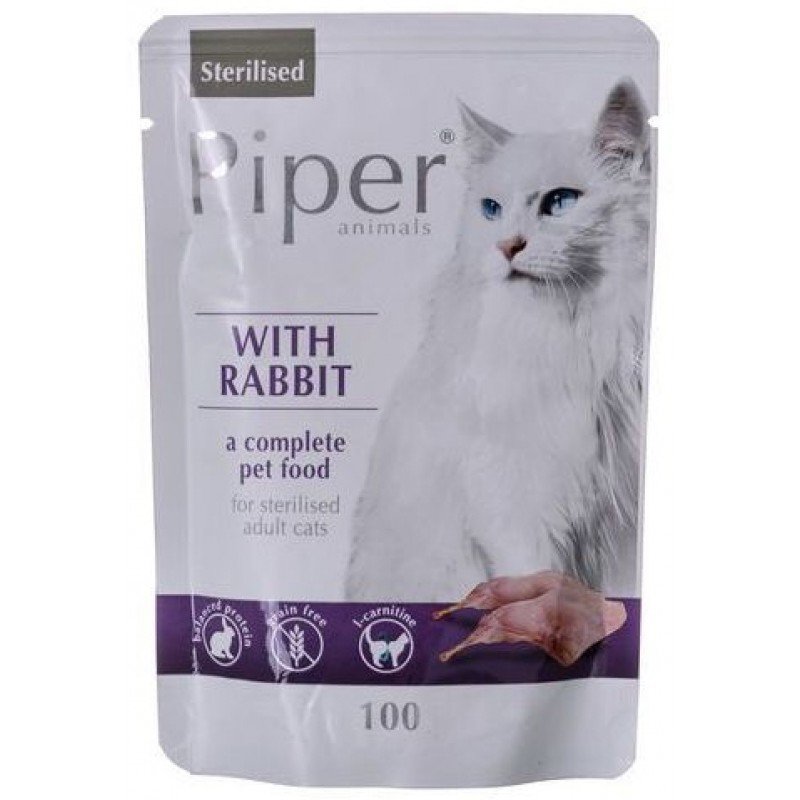 Piper Cat Adult Sterilised Rabbit (κουνέλι) Pouch 100gr ΓΑΤΕΣ Piper Cat Adult Sterilised Rabbit (κουνέλι) Pouch 100gr ΓΑΤΕΣ