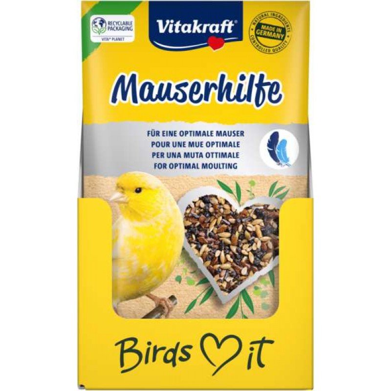 Vitakraft Mauserhilfe Ενισχυτικό πτερώματος φακ.20gr ΠΟΥΛΙΑ Vitakraft Mauserhilfe Ενισχυτικό πτερώματος φακ.20gr ΠΟΥΛΙΑ