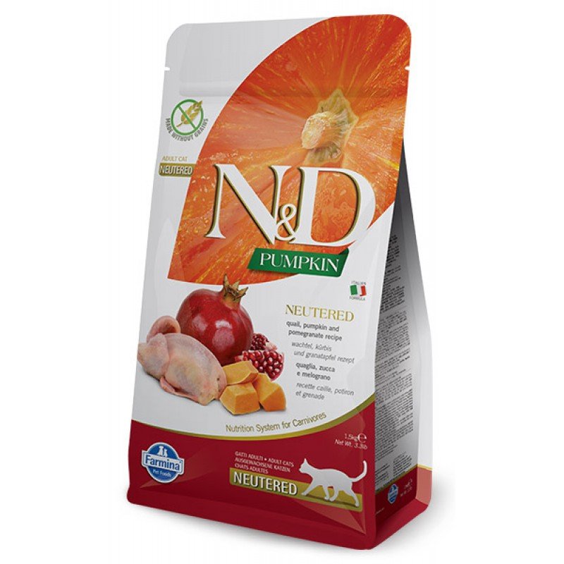 N & D CAT QUAIL PUMPKIN & POMEGRANATE NEUTERED 1,5KG ΞΗΡΑ ΤΡΟΦΗ ΓΑΤΑΣ N & D CAT QUAIL PUMPKIN & POMEGRANATE NEUTERED 1,5KG ΞΗΡΑ ΤΡΟΦΗ ΓΑΤΑΣ
