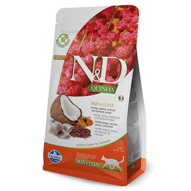 N & D CAT QUINOA SKIN & COAT HERRING 1,5KG ΞΗΡΑ ΤΡΟΦΗ ΓΑΤΑΣ N & D CAT QUINOA SKIN & COAT HERRING 1,5KG ΞΗΡΑ ΤΡΟΦΗ ΓΑΤΑΣ
