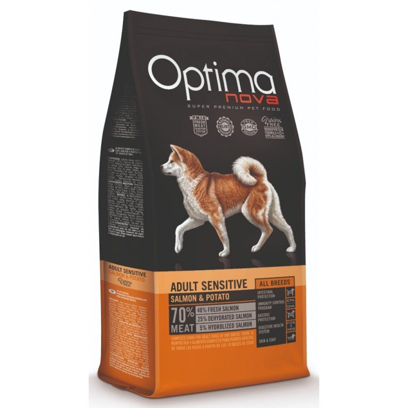 Optimanova Grain Free Adult Sensitive Salmon & Potato 12kg ΞΗΡΑ ΤΡΟΦΗ ΣΚΥΛΟΥ Optimanova Grain Free Adult Sensitive Salmon & Potato 12kg ΞΗΡΑ ΤΡΟΦΗ ΣΚΥΛΟΥ