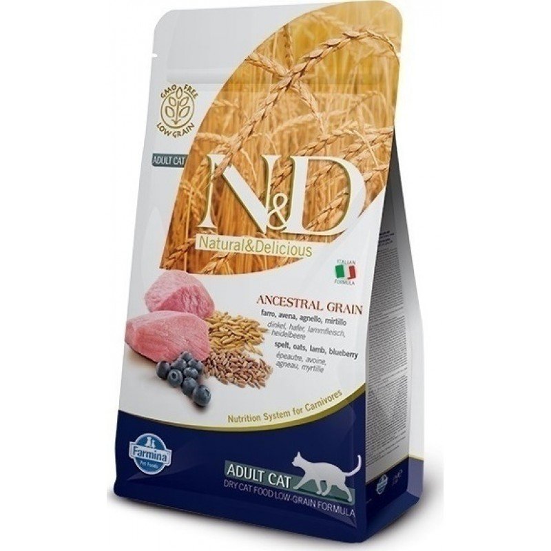 N&D LOW GRAIN LAMB & BLUEBERRY ADULT CAT 5KG N&D LOW GRAIN LAMB & BLUEBERRY ADULT CAT 5KG