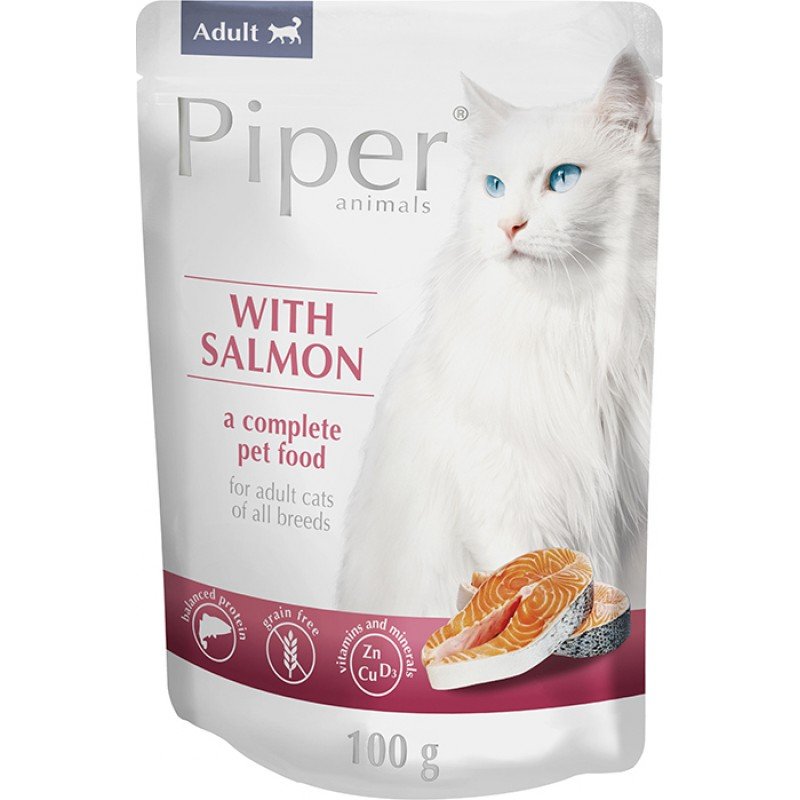 Piper Cat Adult Salmon (Σολομός) Pouch 100gr ΓΑΤΕΣ Piper Cat Adult Salmon (Σολομός) Pouch 100gr ΓΑΤΕΣ