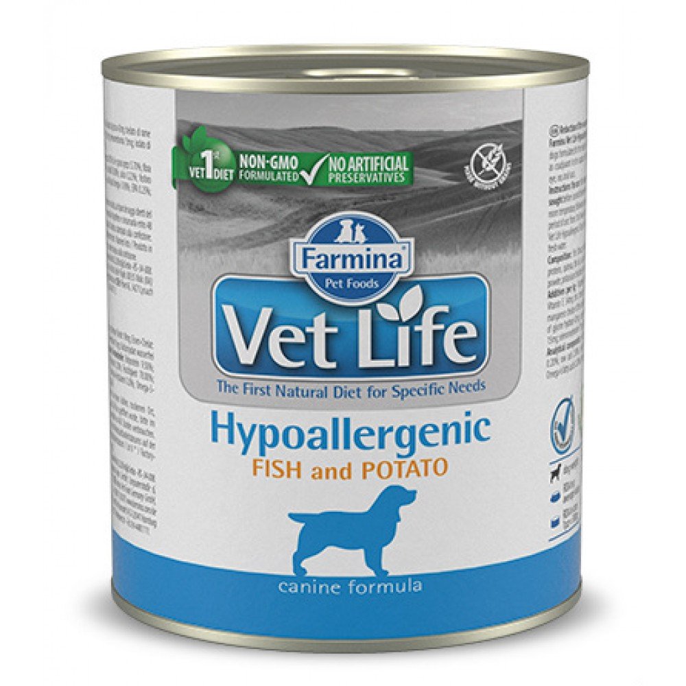 FARMINA VET LIFE HYPOALLERGENIC FISH & POTATO WET FOOD DOG 300gr