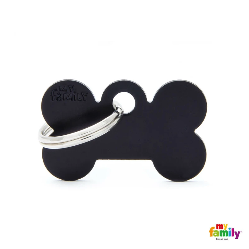 MY FAMILY BASIC BLACK BONE SMALL TAG 3X2CM ΤΑΥΤΟΤΗΤΕΣ