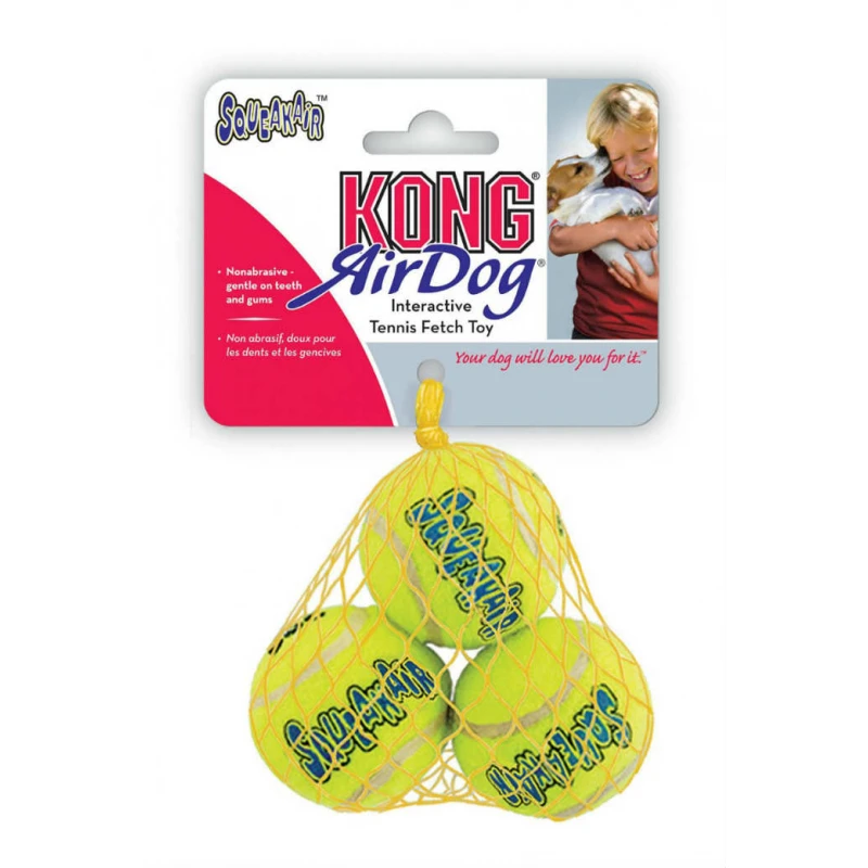KONG AIR DOG TENNIS BALL WITH SQUEAKER SMALL 3τμχ ΣΚΥΛΟΙ