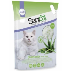 Κρυσταλλική Άμμος Γάτας Sanicat Diamonds Aloe Vera 15lt (7,1kg)