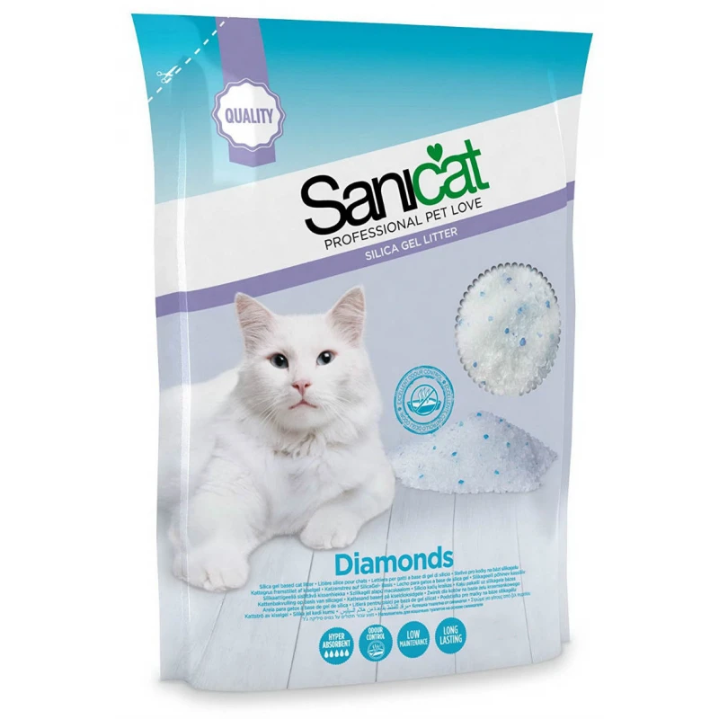 Κρυσταλλική Άμμος Γάτας Sanicat Diamonds Natural 15lt (7,1kg) ΓΑΤΕΣ