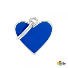 Ταυτότητα Σκύλου My Family Basic Handmade Blue Small Heart 3x2cm