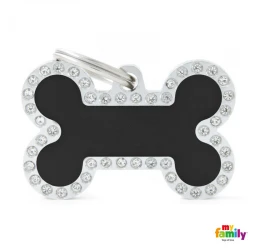 Ταυτότητα Σκύλου My Family Black Big Bone 4x2cm Ταυτότητα Σκύλου My Family Black Big Bone 4x2cm