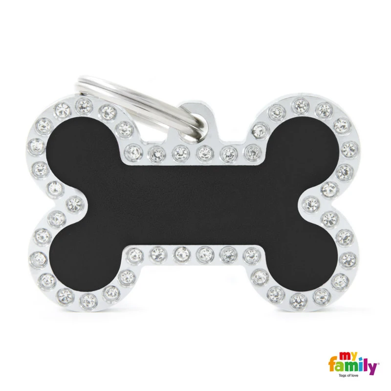 ΤΑΥΤΟΤΗΤΑ ΣΚΥΛΟΥ MY FAMILY BLACK BIG BONE 4X2CM GLAMOUR TAGS