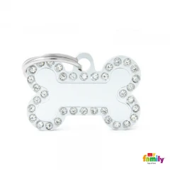Ταυτότητα Σκύλου My Family Silver Small Bone 3x2cm Ταυτότητα Σκύλου My Family Silver Small Bone 3x2cm