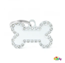 Ταυτότητα Σκύλου My Family Silver Small Bone 3x2cm Ταυτότητα Σκύλου My Family Silver Small Bone 3x2cm