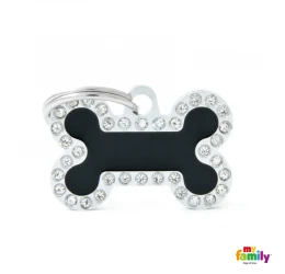 Ταυτότητα Σκύλου My Family Black Small Bone 3x2cm Ταυτότητα Σκύλου My Family Black Small Bone 3x2cm