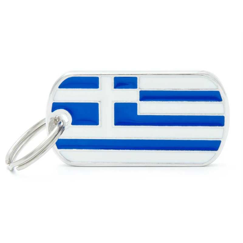 ΤΑΥΤΟΤΗΤΑ ΣΚΥΛΟΥ MY FAMILY GREEK FLAG - ΕΛΛΗΝΙΚΗ ΣΗΜΑΙΑ  Basic Tags