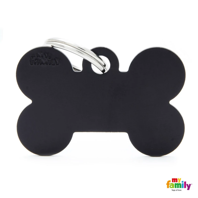 MY FAMILY BASIC BLACK BONE LARGE TAG 4X2CM ΤΑΥΤΟΤΗΤΕΣ