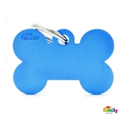 Ταυτότητα Σκύλου My Family Basic Blue Bone Tag Large 4x2cm