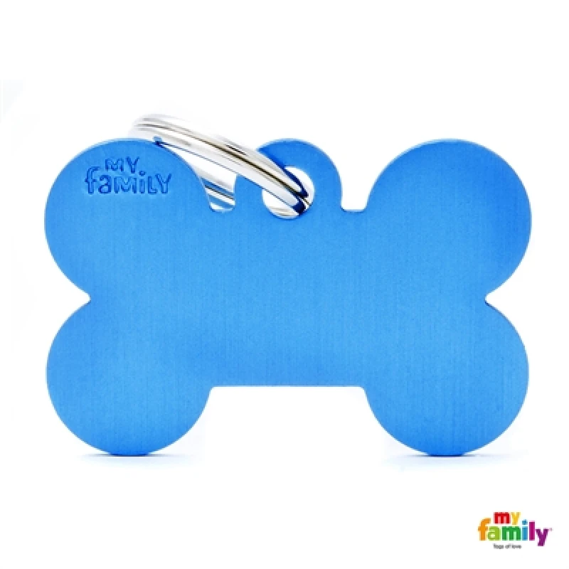 ΤΑΥΤΟΤΗΤΑ ΣΚΥΛΟΥ MY FAMILY BASIC BLUE BONE TAG LARGE 4x2cm ΤΑΥΤΟΤΗΤΕΣ