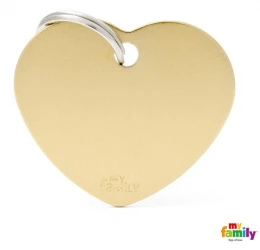 Ταυτότητα Σκύλου My Family Basic Gold Heart Tag Large 4x2cm Ταυτότητα Σκύλου My Family Basic Gold Heart Tag Large 4x2cm