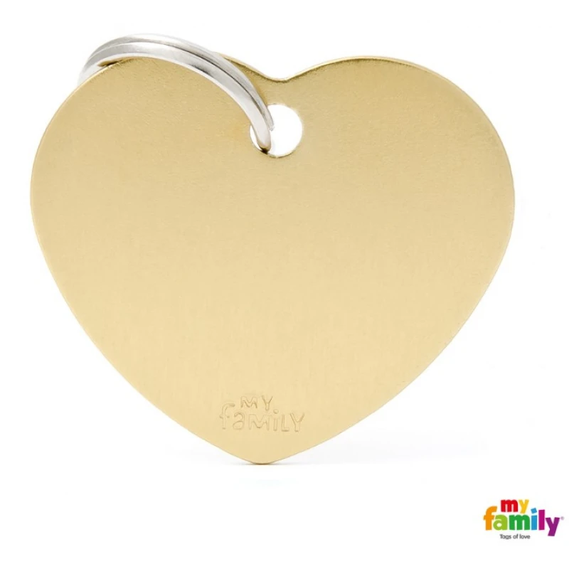 ΤΑΥΤΟΤΗΤΑ ΣΚΥΛΟΥ MY FAMILY BASIC GOLD HEART TAG LARGE 4x2cm ΤΑΥΤΟΤΗΤΕΣ