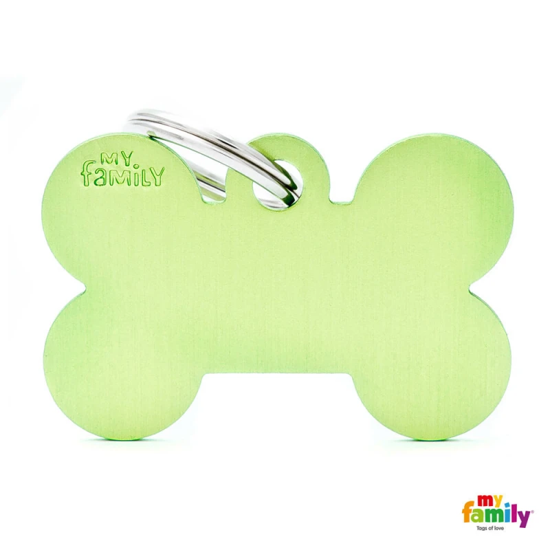 ΤΑΥΤΟΤΗΤΑ ΣΚΥΛΟΥ MY FAMILY BASIC GREEN BONE TAG LARGE 4x2cm ΤΑΥΤΟΤΗΤΕΣ