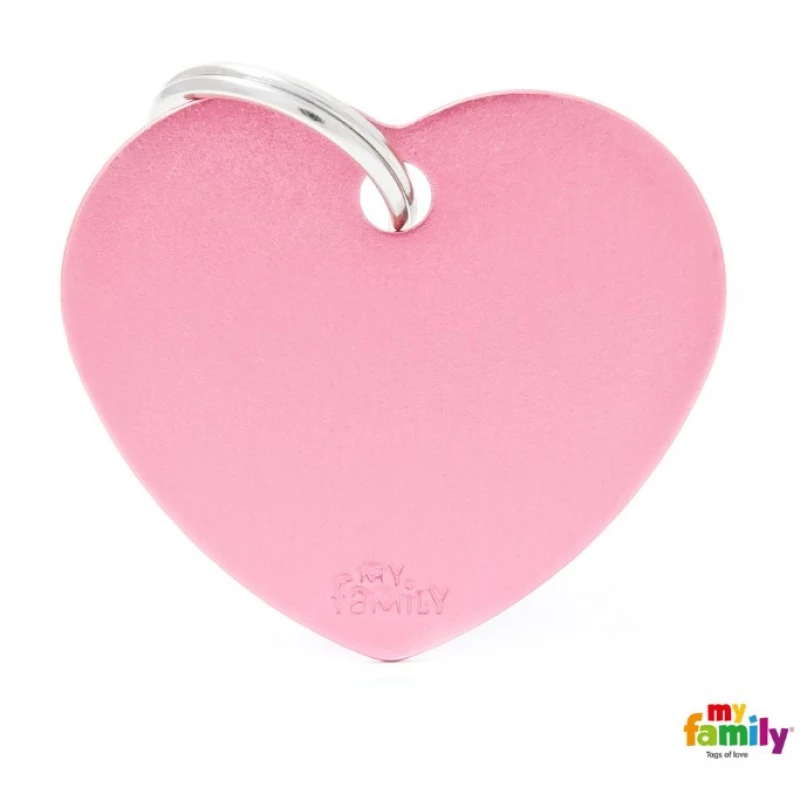 ΤΑΥΤΟΤΗΤΑ ΣΚΥΛΟΥ MY FAMILY BASIC PINK HEART TAG LARGE 4x2cm ΣΚΥΛΟΙ