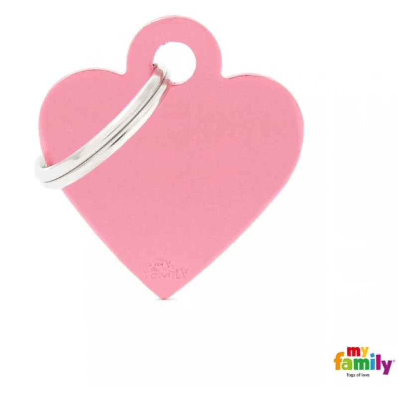 ΤΑΥΤΟΤΗΤΑ ΣΚΥΛΟΥ MY FAMILY BASIC PINK HEART TAG SMALL 3x2cm ΤΑΥΤΟΤΗΤΕΣ