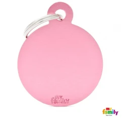 Ταυτότητα Σκύλου My Family Basic Pink Round Tag Large 4x3cm Ταυτότητα Σκύλου My Family Basic Pink Round Tag Large 4x3cm