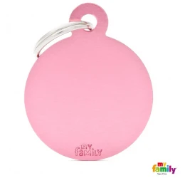 Ταυτότητα Σκύλου My Family Basic Pink Round Tag Large 4x3cm