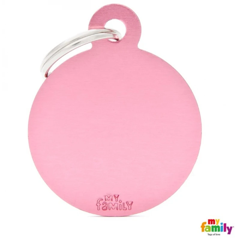 Ταυτότητα Σκύλου My Family Basic Pink Round Tag Large 4x3cm ΣΚΥΛΟΙ