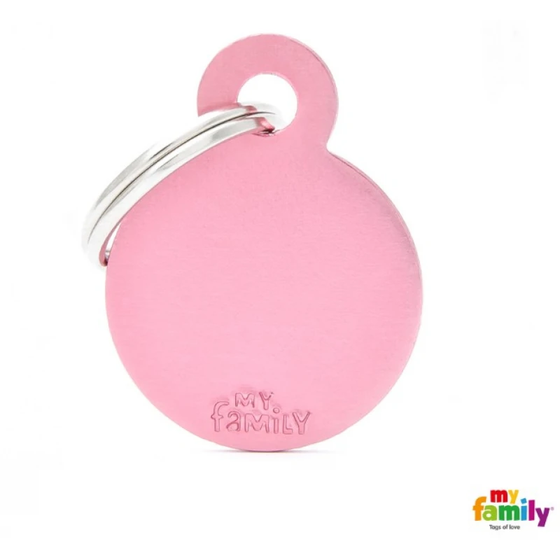 Ταυτότητα Σκύλου My Family Basic Pink Round Tag Small 3x2cm ΣΚΥΛΟΙ