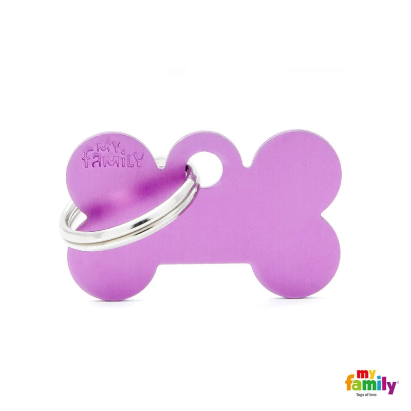 ΤΑΥΤΟΤΗΤΑ ΣΚΥΛΟΥ MY FAMILY BASIC PURPLE BONE TAG SMALL 3x2cm ΤΑΥΤΟΤΗΤΕΣ