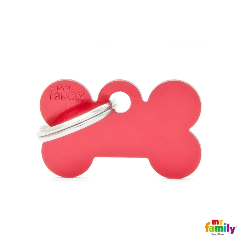 ΤΑΥΤΟΤΗΤΑ ΣΚΥΛΟΥ MY FAMILY BASIC RED BONE TAG SMALL 3x2cm ΤΑΥΤΟΤΗΤΕΣ