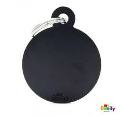 Ταυτότητα Σκύλου My Family Basic Black Round Large Tag 4x3cm Ταυτότητα Σκύλου My Family Basic Black Round Large Tag 4x3cm