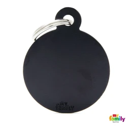 Ταυτότητα Σκύλου My Family Basic Black Round Large Tag 4x3cm Ταυτότητα Σκύλου My Family Basic Black Round Large Tag 4x3cm
