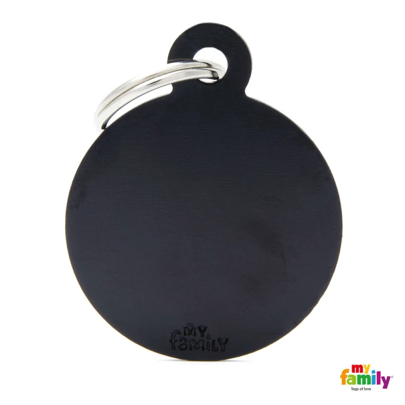 TAYTOTHTA MY FAMILY BASIC BLACK ROUND LARGE TAG 4X3CM ΤΑΥΤΟΤΗΤΕΣ