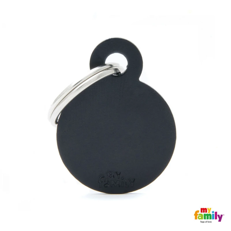 MY FAMILY BASIC BLACK ROUND SMALL TAG 3X2CM ΤΑΥΤΟΤΗΤΕΣ